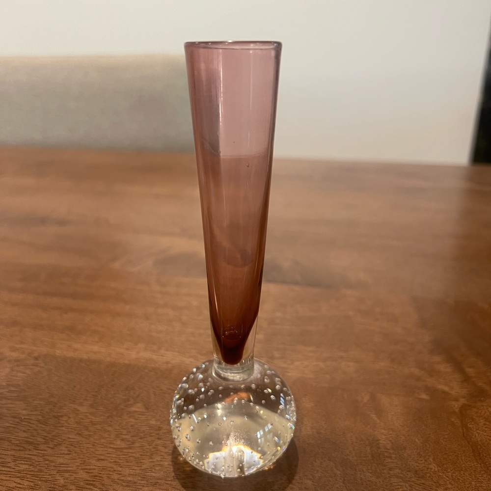 Vintage bud vase.  Amethyst color.